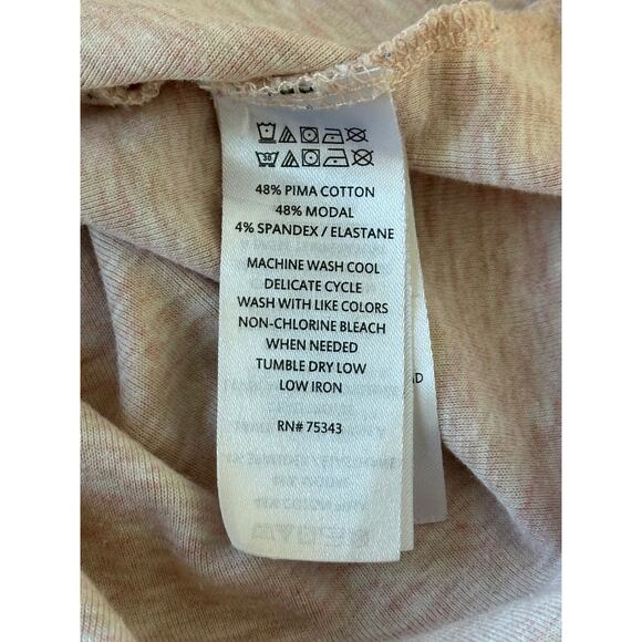 Cynthia Rowley Cream V-Neck Long Sleeve Tee Pima Cotton Blend Casual Stretch S - Picture 4 of 8